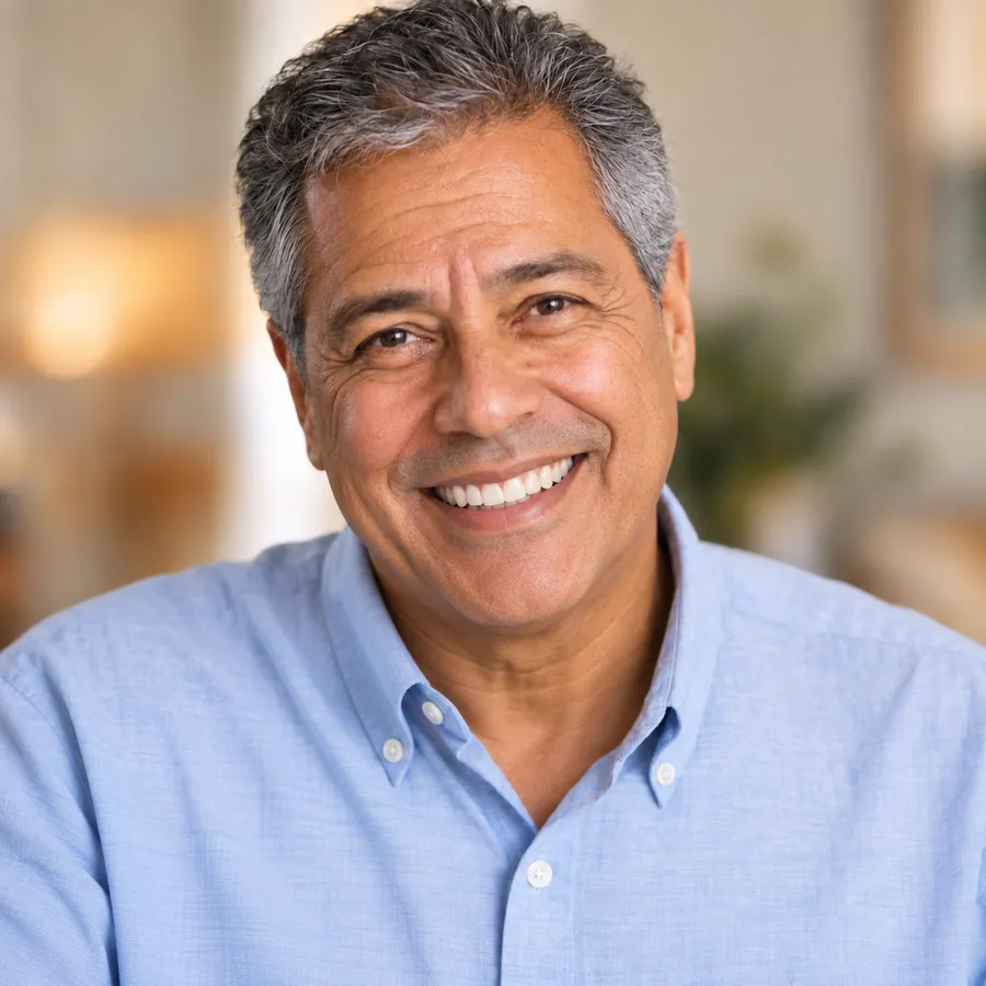 Hombre sonriendo con confianza